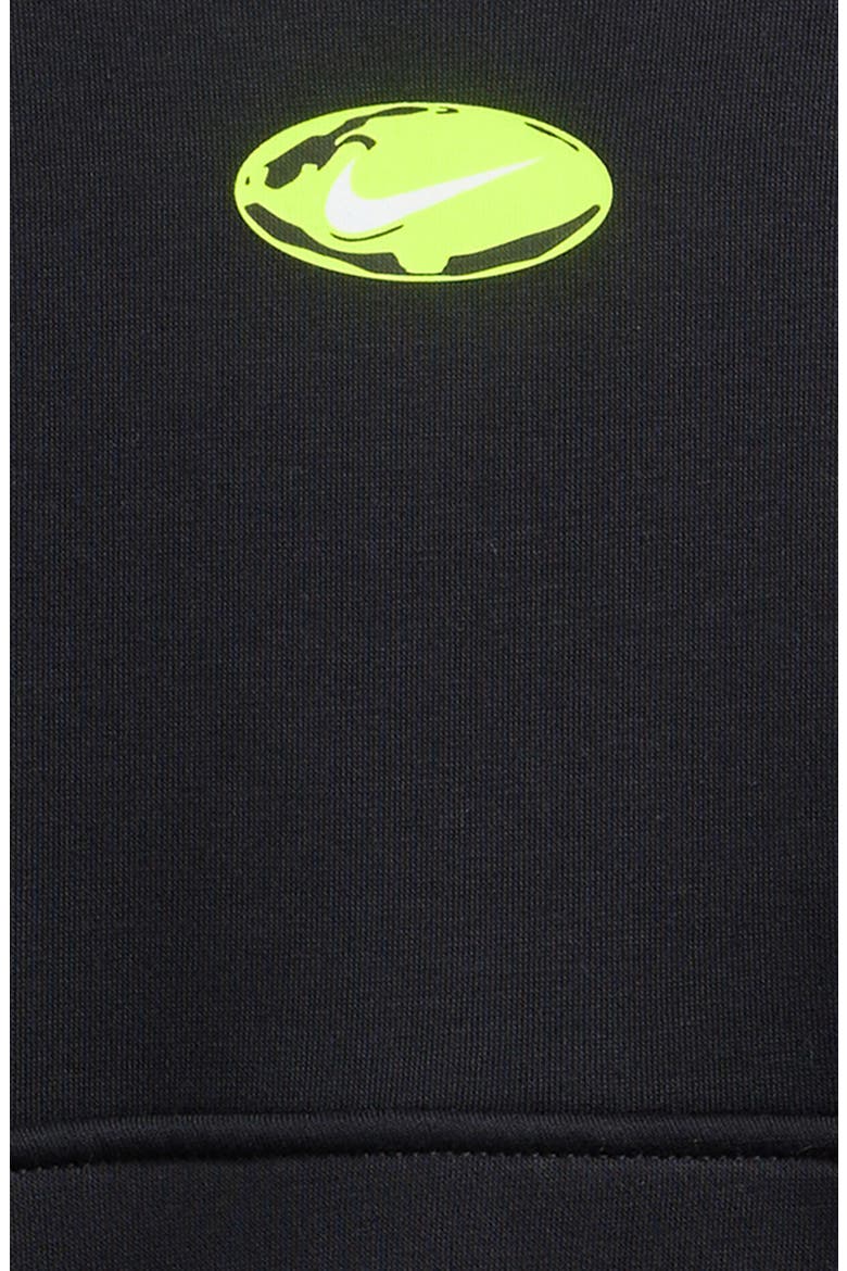Kids' Club Fleece Hoodie, Alternate, color, BLACK/ WHITE/ VOLT