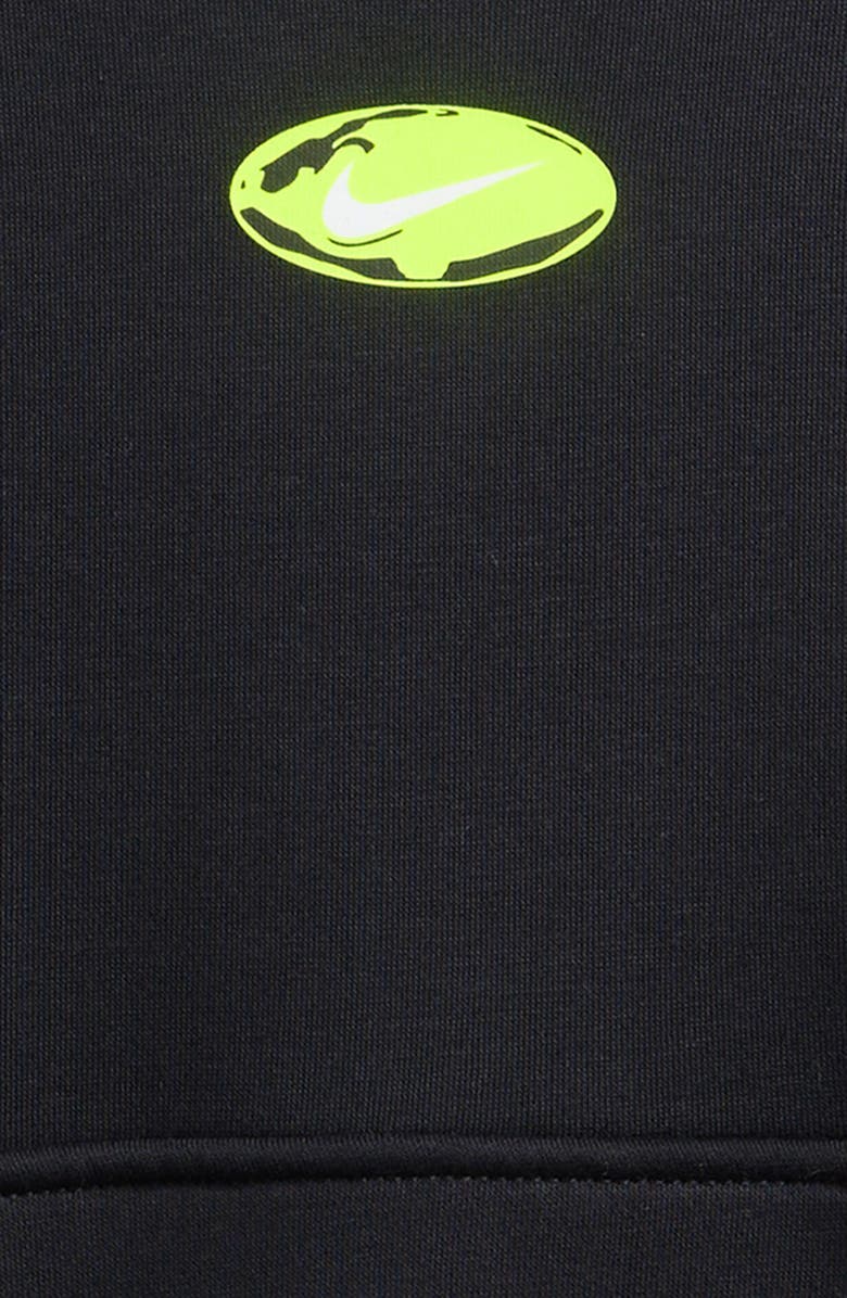 Nike Kids' Club Fleece Hoodie, Alternate, color, Black/ White/ Volt