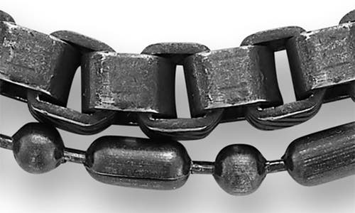 Yield Of Men Oxidized Double Layer Chain Bracelet In Black