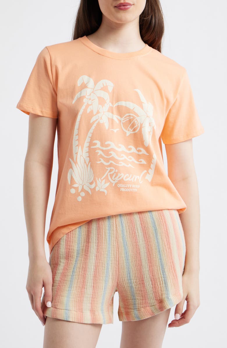 Rip Curl Moon Cotton Graphic T-Shirt, Main, color, Papaya