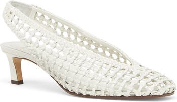 パンプス Fendi Hand-Woven Leather Slingback With l Logo 0400022628162_BIANCO?wid=600&