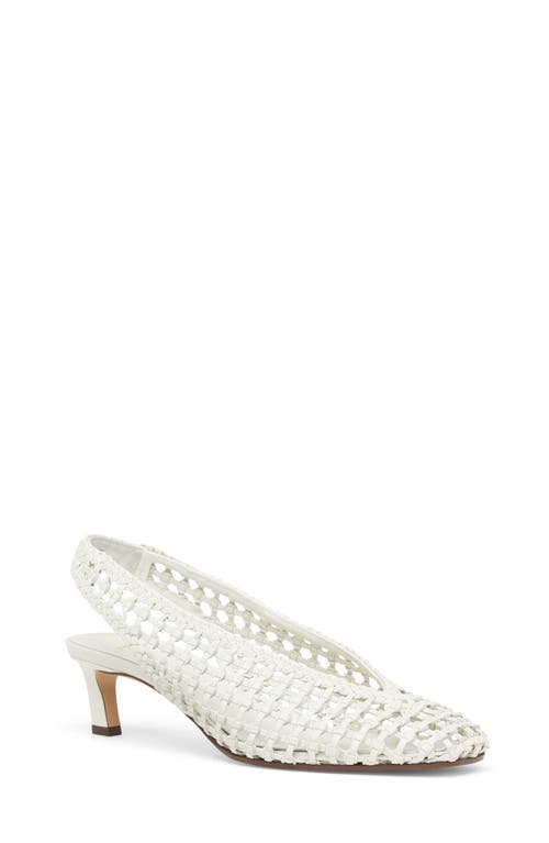Shop Fendi Woven Slingback Pump In Bianco Seta