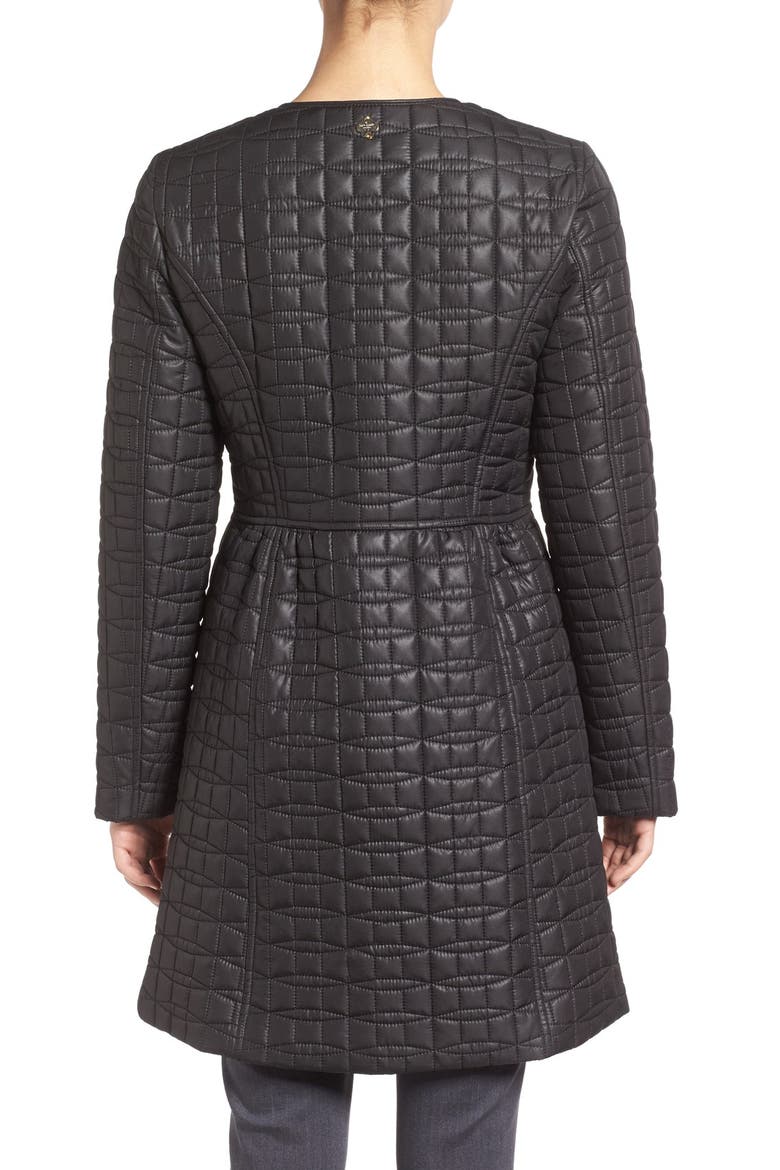 quilted down coat, Alternate, color, BLACK