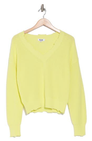525 Distressed V-neck Cotton Sweater In Margarita