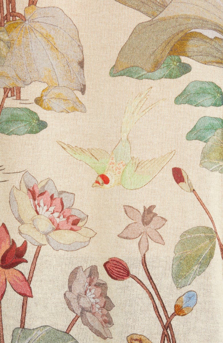 Etro Giglio Floral Print Oversize Jersey Tee, Alternate, color, 