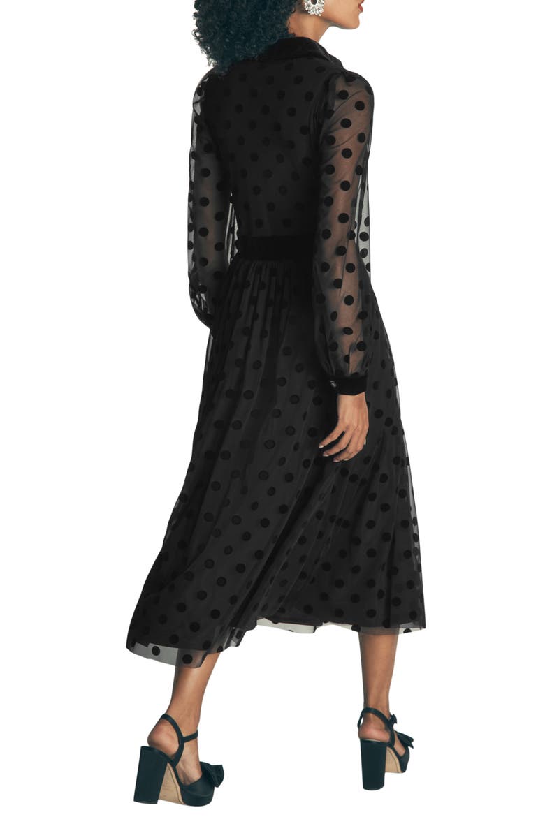 Contrast Detail Tulle Dress, Alternate, color, BLACK