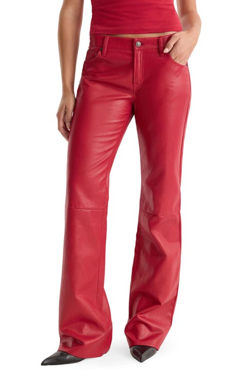 Better Than Leather Vintage Low Rise Flare Faux Leather Pants