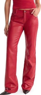 Good American Better Than Leather Vintage Low Rise Flare Faux Leather Pants