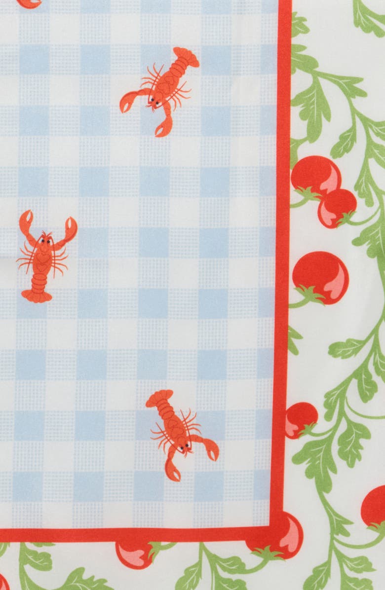 Steve Madden Tomato & Lobster Print Square Scarf, Alternate, color, Blue