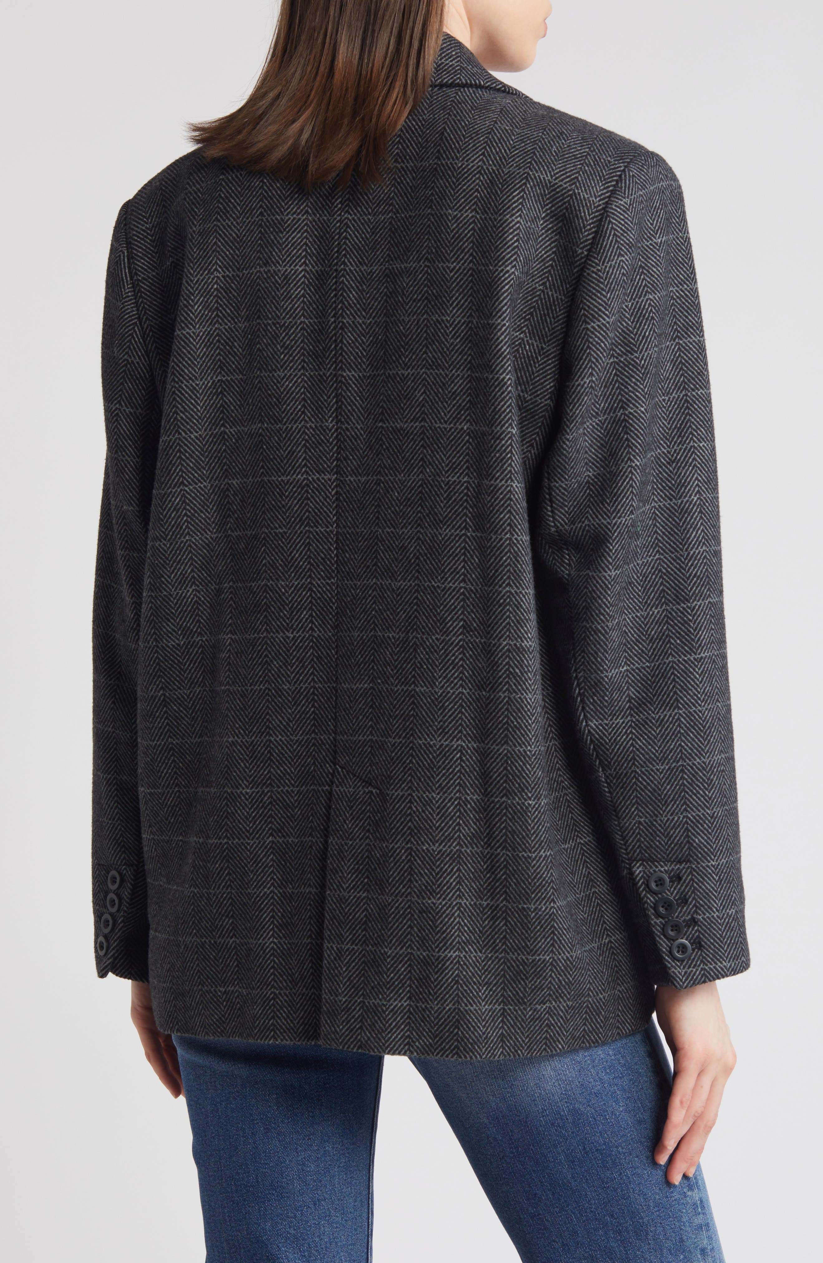 Chevron Oversize Single Breasted Blazer - image 2