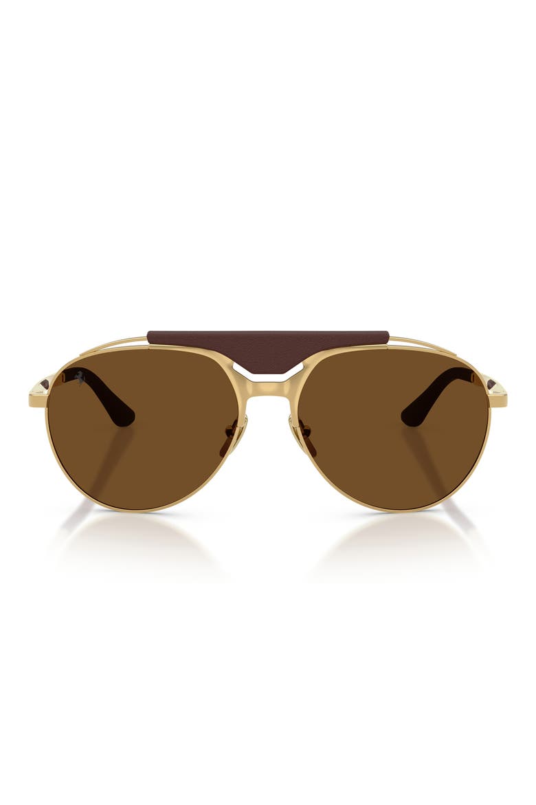 59mm Polarized Pilot Sunglasses, Main, color, GOLD / BROWN POLAR