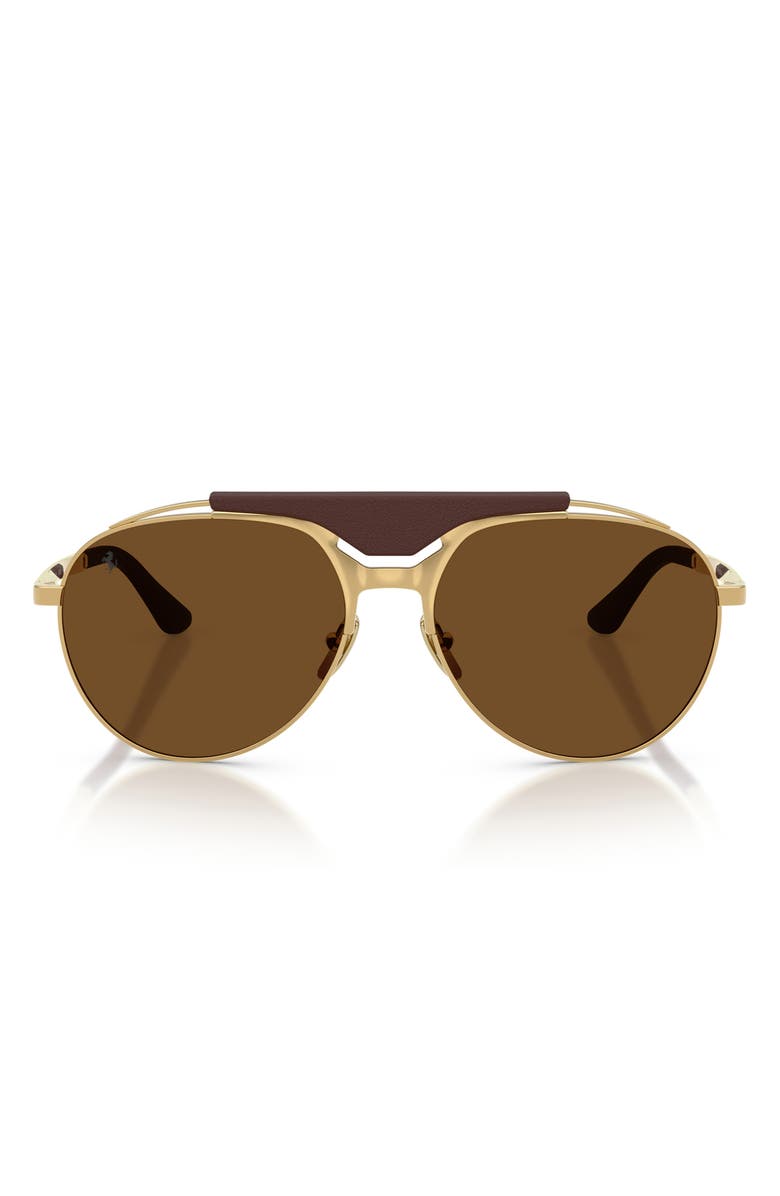 Ferrari 59mm Polarized Pilot Sunglasses, Main, color, Gold / Brown Polar