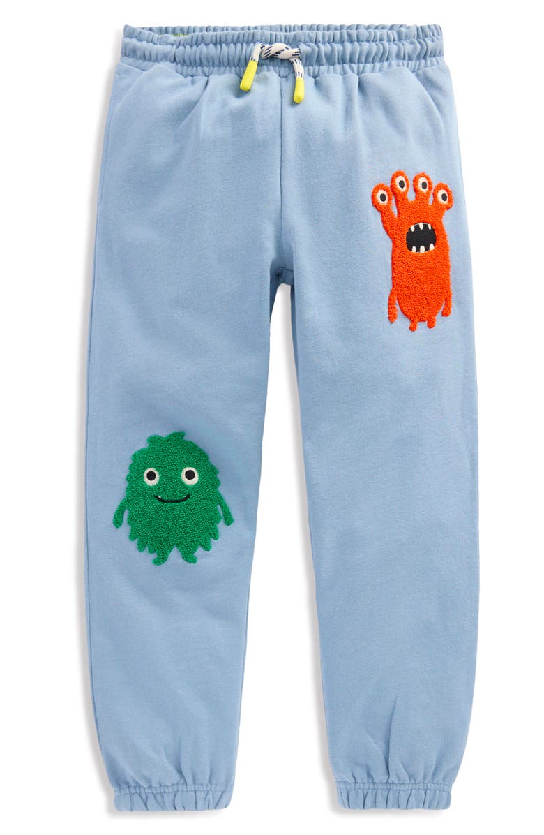 Mini Boden Kids' Fun Cotton Sweatpants, Main, color, Monster Applique