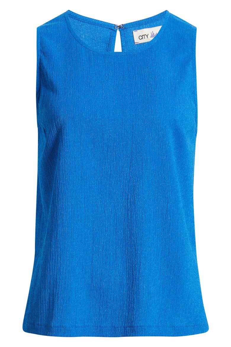 Crinkle A-Line Tank, Alternate, color, COBALT