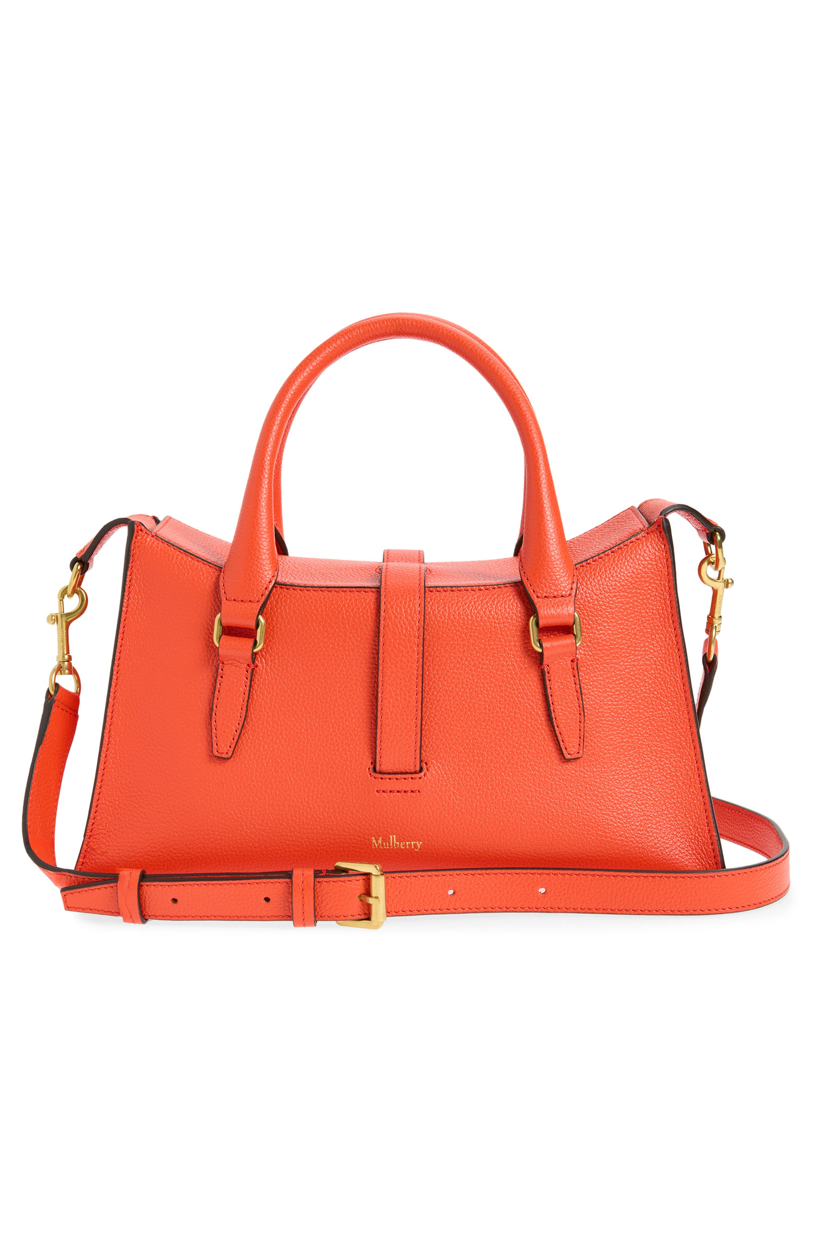Mulberry Small Roxanne Leather Crossbody Bag, Alternate, color, Coral Orange