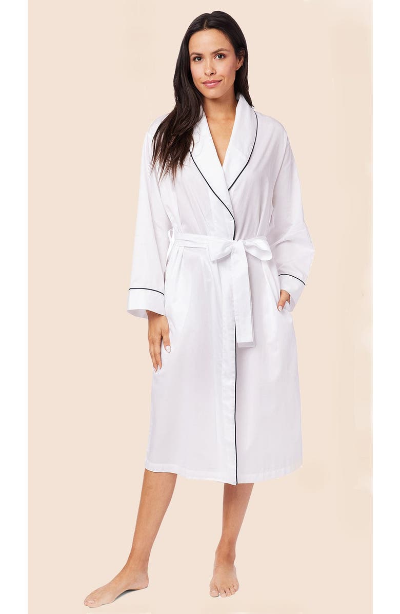 The Cat's Pajamas Luxe Pima Shawl Collar Robe, Main, color, Classic White