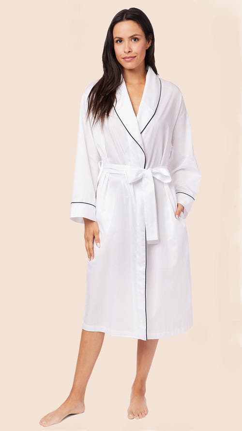 The Cat's Pajamas Luxe Pima Shawl Collar Robe In White