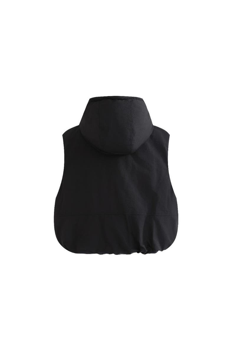 Hooded Puffer Vest, Alternate, color, Black