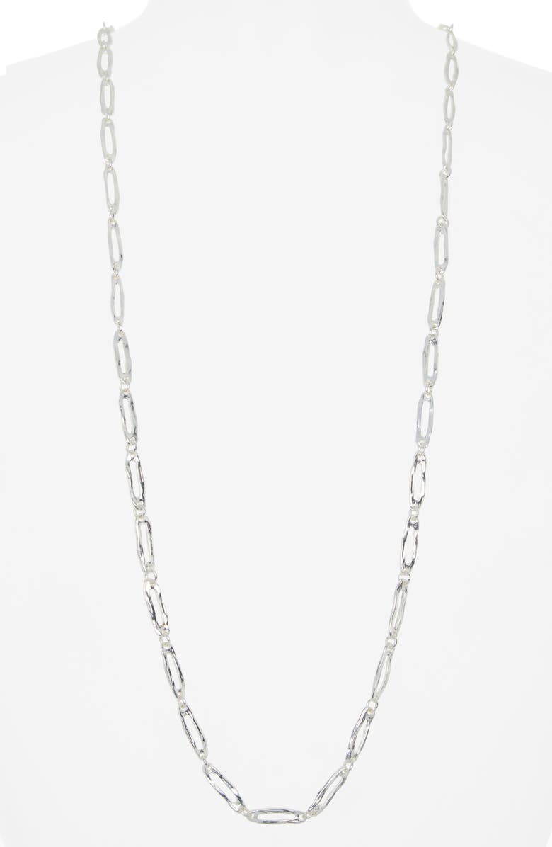 Karine Sultan Hammered Oval Link Necklace, Alternate, color, Silver