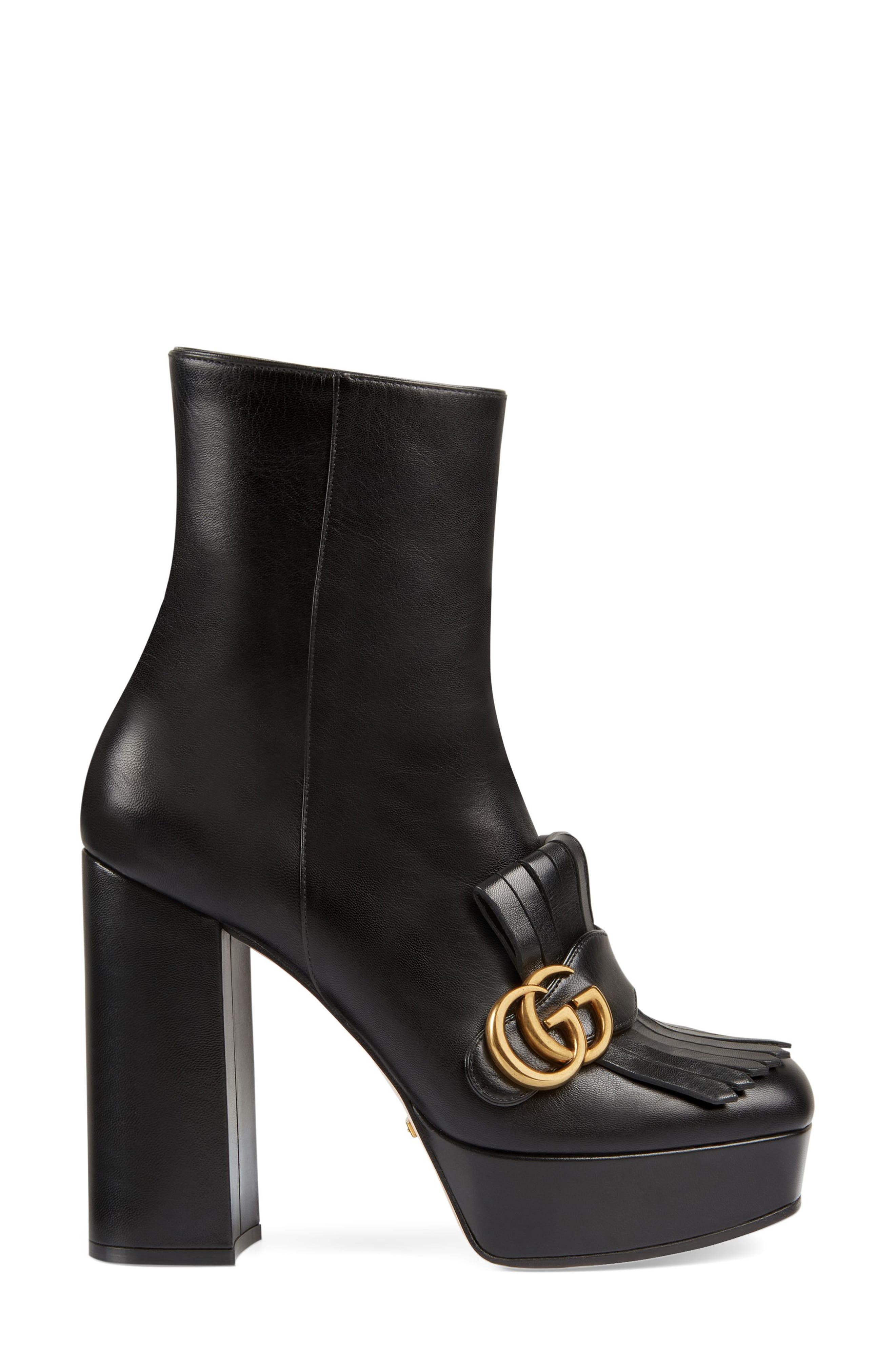 Gucci GG Kiltie Fringe Platform Bootie, Alternate, color, 