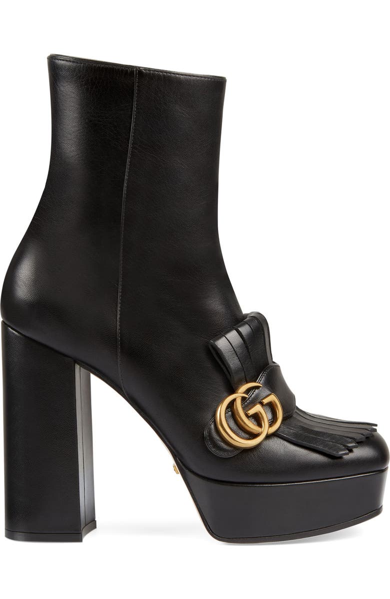 Gucci GG Kiltie Fringe Platform Bootie, Alternate, color,