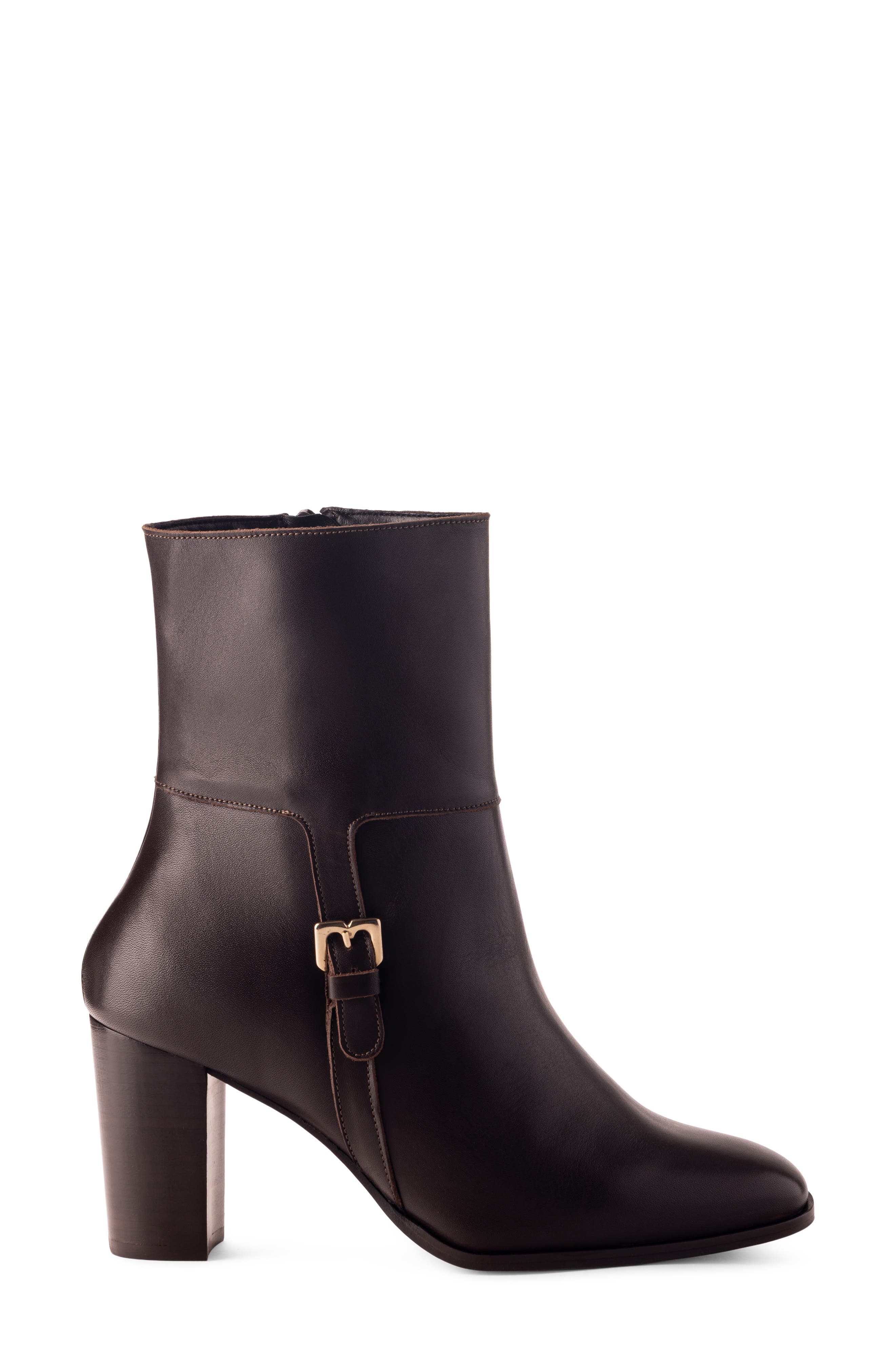 Venetia Leather Bootie, Alternate, color, DARK BROWN LEATHER