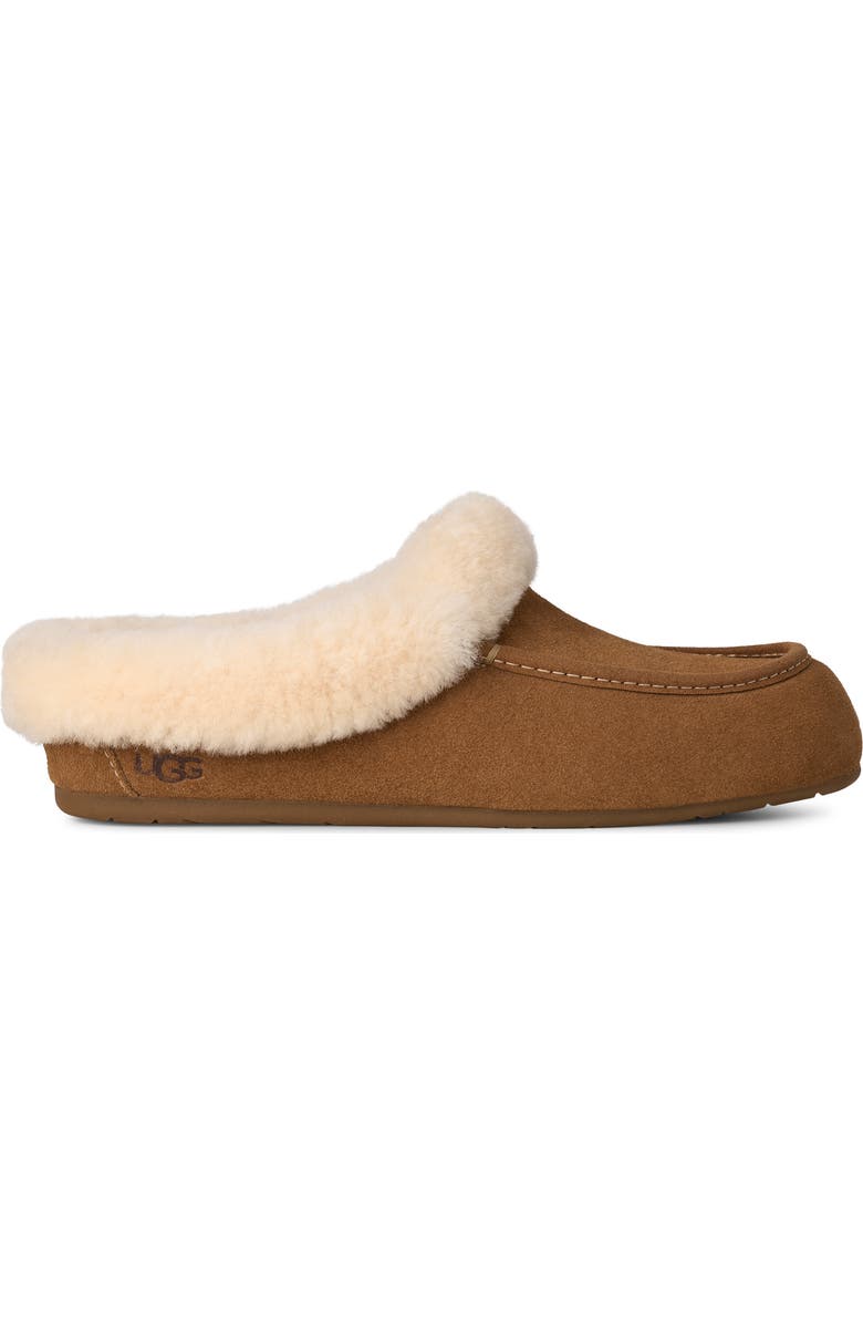 UGG<sup>®</sup> Ansley Genuine Shearling Trim Suede Mule, Alternate, color, Chestnut