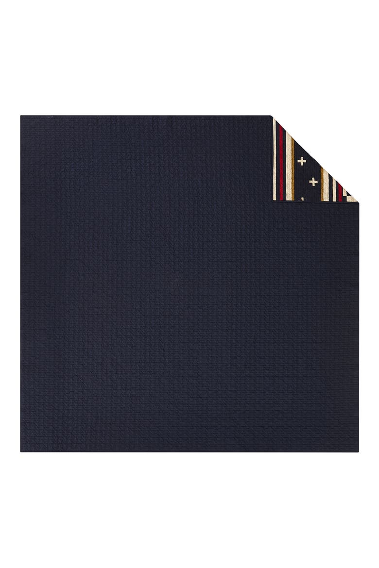 Scout Stripe Quilt & Shams Set, Alternate, color, NAVY