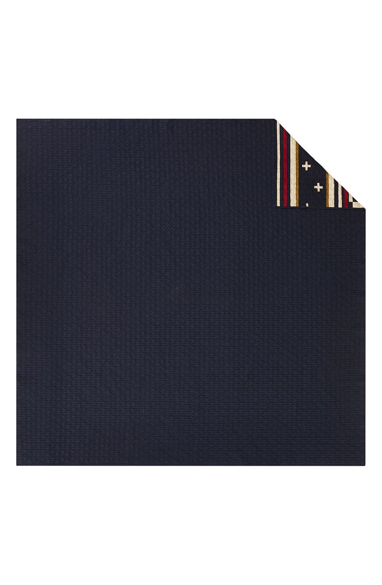 Pendleton Scout Stripe Quilt 
Shams Set, Alternate, color, Navy