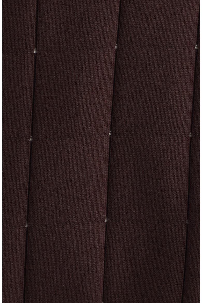 Pointelle Long Sleeve Polo, Alternate, color, BROWN