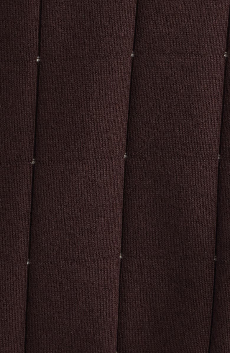 Topman Pointelle Long Sleeve Polo, Alternate, color, Brown