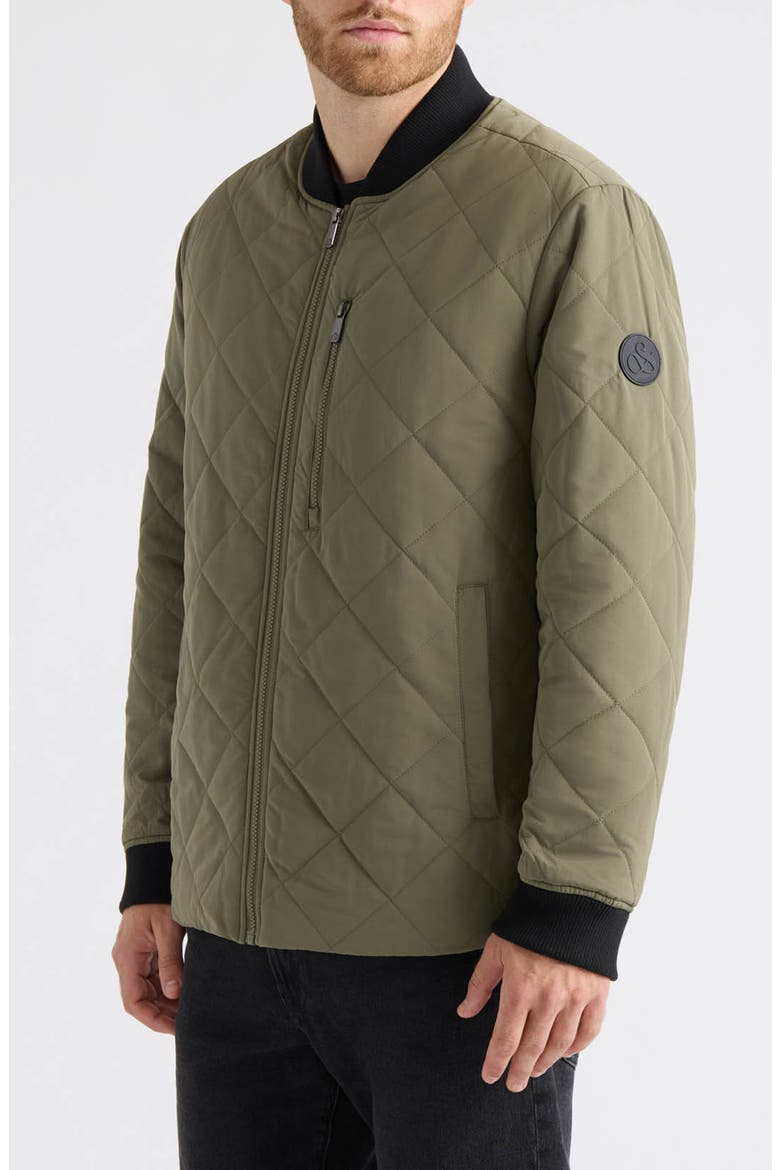 Lorgan Quilted Bomber Jacket, Alternate, color, FOREST NIGHT