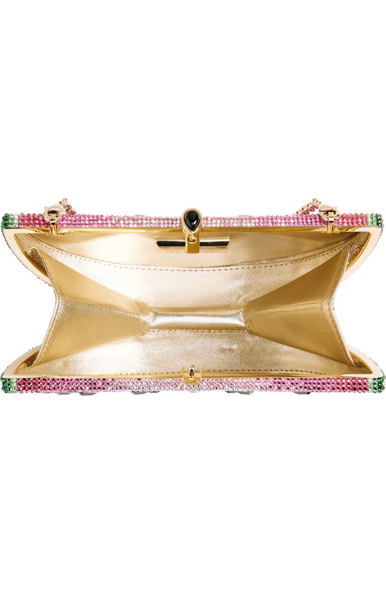 JUDITH LEIBER COUTURE Watermelon Slice Crystal Embellished Clutch, Alternate, color,
