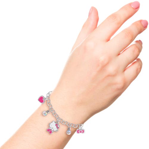 Hello Kitty Charm Hearts Bracelet In Metallic