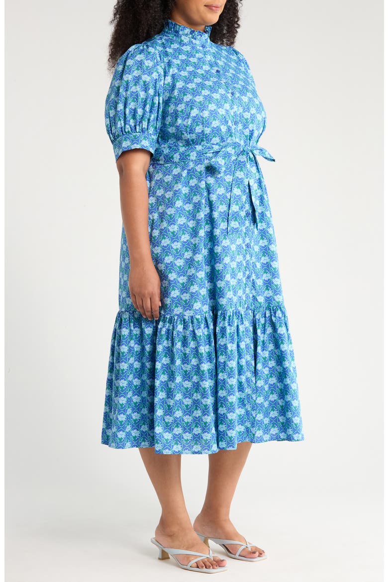 Giles Driftwood Floral Cotton Shirtdress, Alternate, color, BLUE/ GREEN