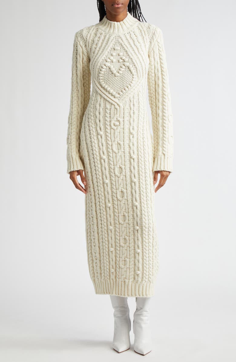 Jean Paul Gaultier The Long Je T'aime Long Sleeve Wool Blend Sweater Dress, Main, color, 