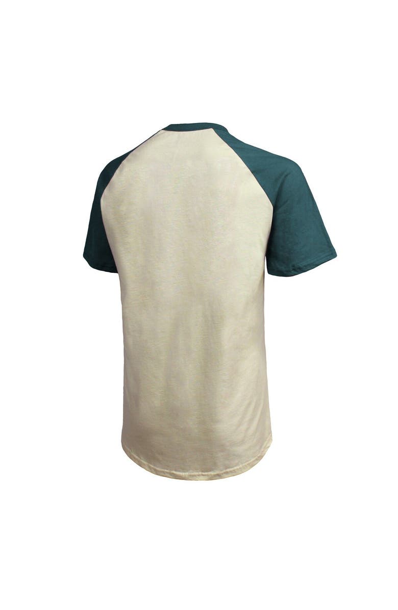 Majestic Threads Men's Majestic Threads Cream/Midnight Green Philadelphia Eagles Super Bowl LVII Goal Line Stand Raglan T-Shirt, Alternate, color, 