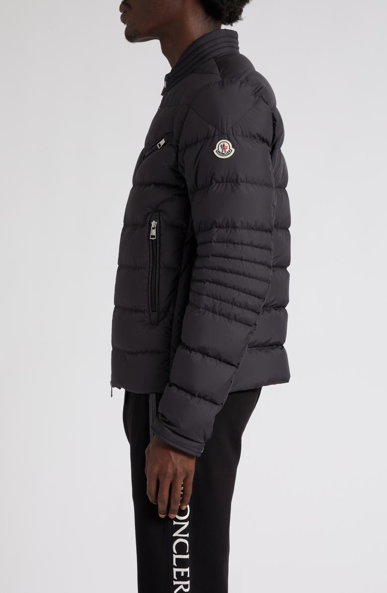 Moncler Authie Matte Biker Puffer Jacket, Alternate, color, 