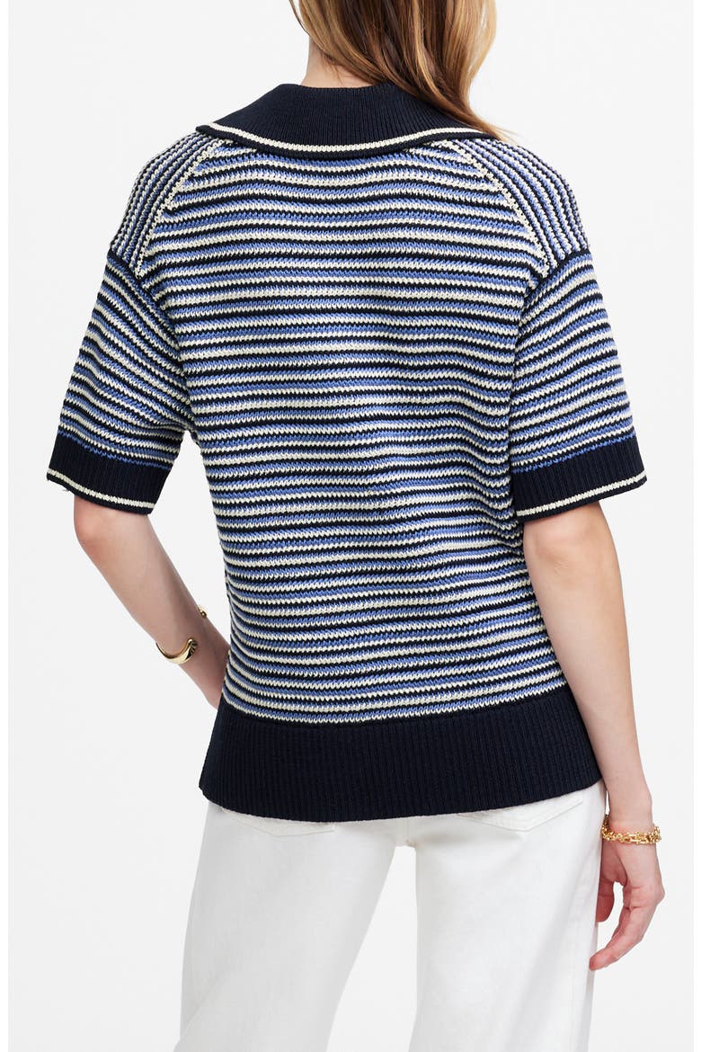 Stripe Johnny Collar Sweater T-Shirt, Alternate, color, BLUE TRIO STRIPE