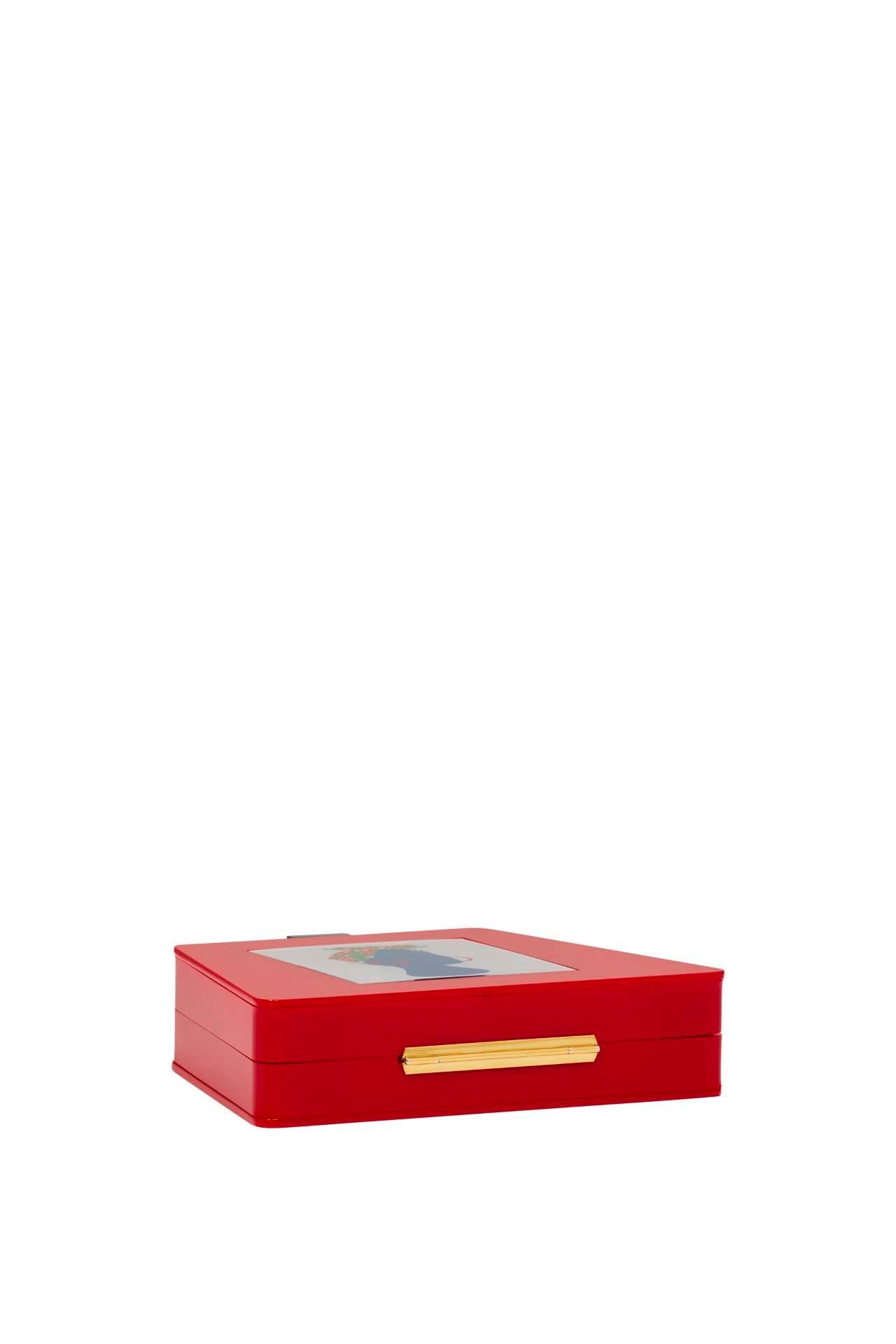 LarAllan Babi Acrylic Triangular Box Clutch w/strap, Alternate, color, Red