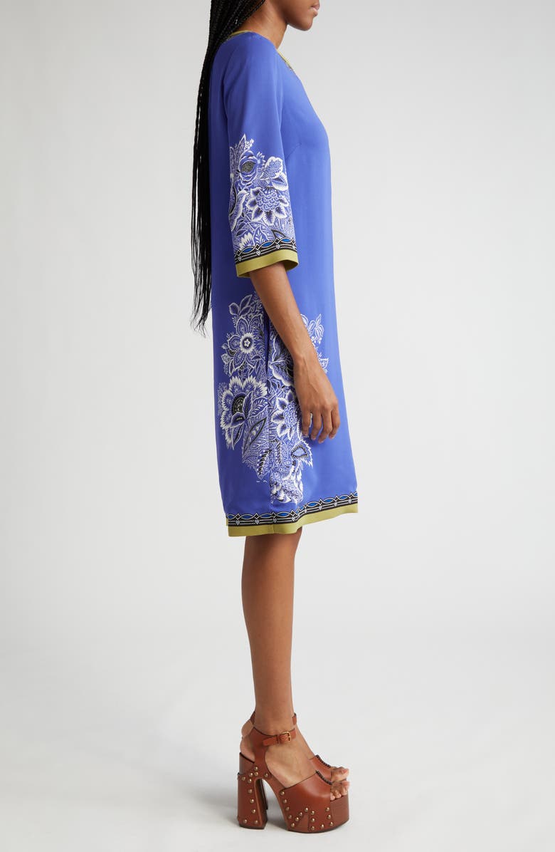 Etro Floral Print Stretch Crepe Shift Dress, Alternate, color, 
