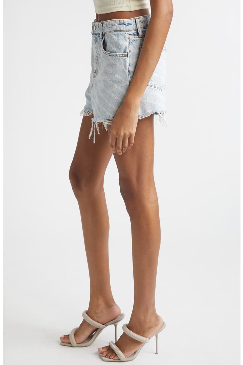 Bite Logo Cutoff Denim Shorts, Alternate, color, PEBBLE BLEACH
