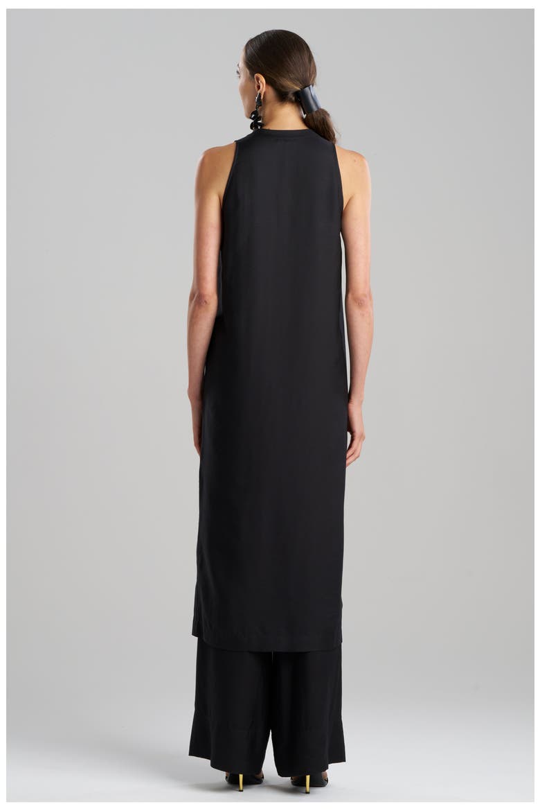 COTTON SILK TWILL Sleeveless Tunic, Alternate, color, BLACK
