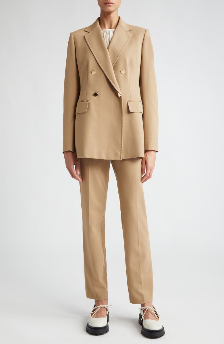 Max Mara Studio Yelina Semisheer Bell Sleeve Bow Back Silk Georgette Top, Alternate, color, 