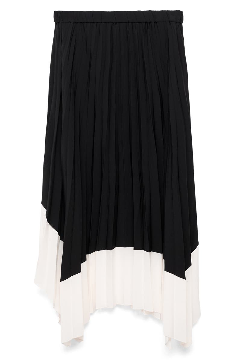 MANGO Pleated Asymmetric Maxi Skirt, Main, color, Black