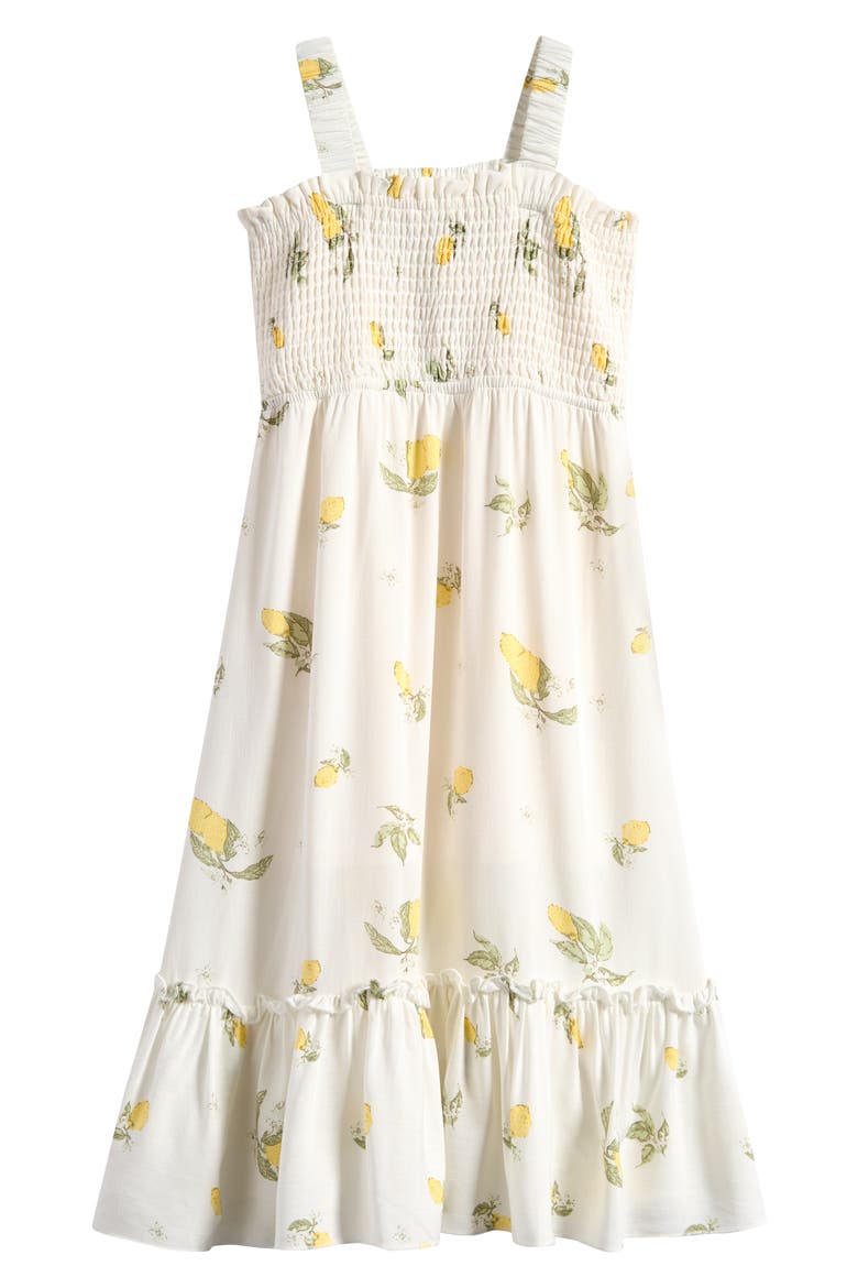 Kids' Smocked Tiered Sundress, Main, color, IVORY