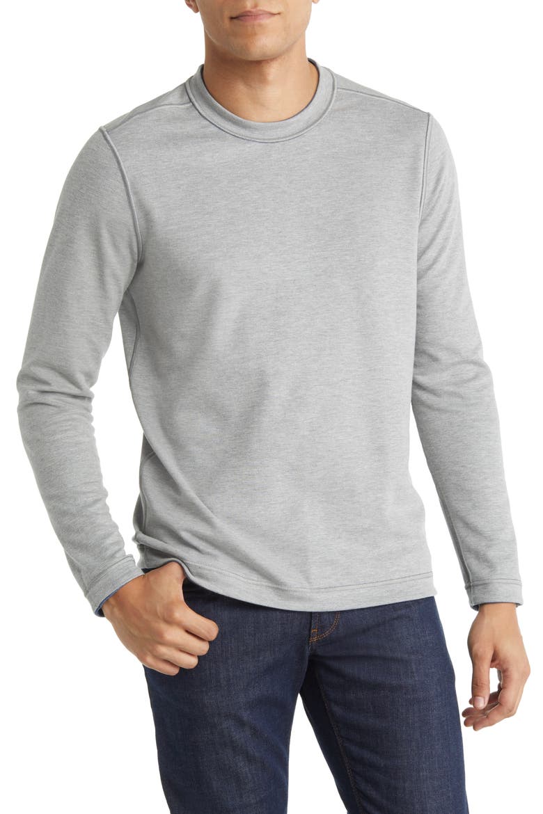 Men's Reversible Cotton & Modal Blend Sweater, Alternate, color, BLUE/ LIGHT GREY