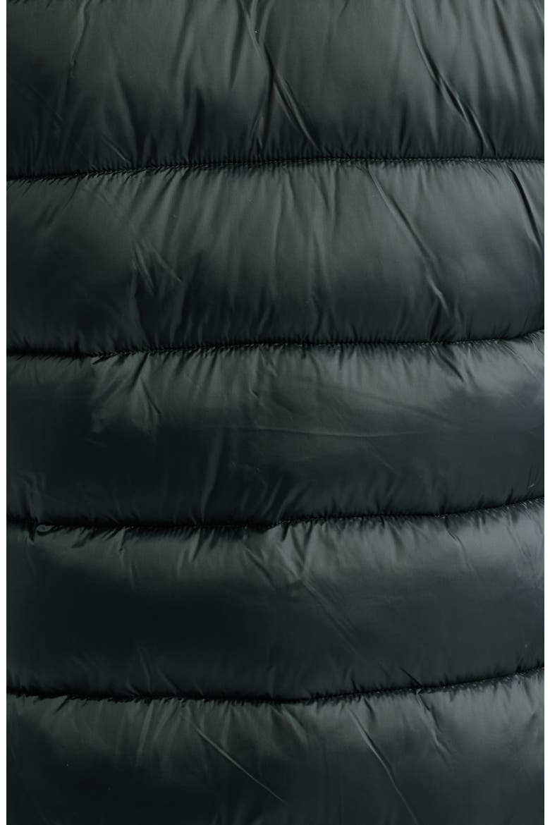 Dalea Faux Fur Collar Longline Puffer Jacket, Alternate, color, GREEN BLACK