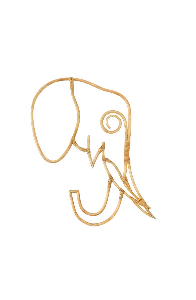 Wicker Village Rattan Elephant, Main, color, Natural