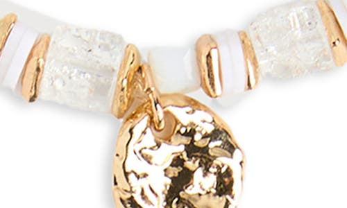 Saachi Beaded Stretch Hammer Bracelet In Gold